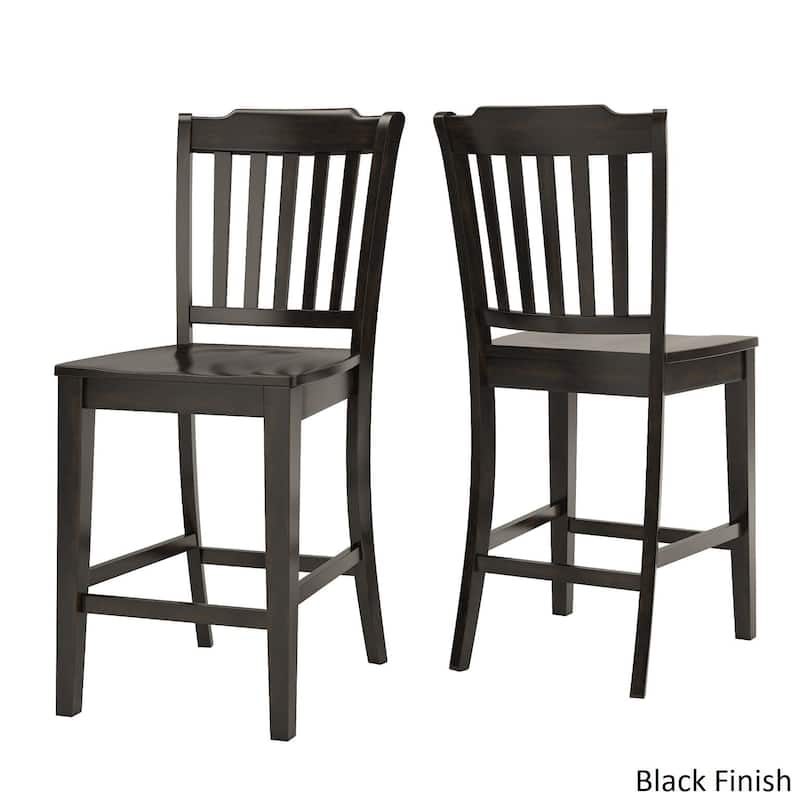 Elena Berry Red Extendable Counter Height Dining Set - Slat Back by iNSPIRE Q Classic - 5-Piece Set - Antique Black Chairs w Berry Red Table