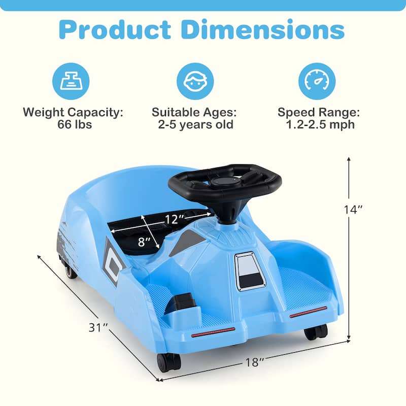 Kids 12V Ride on Car with Remote Control, Anti-Rollover Wheels Horn and USB Connectivity - 31" × 18" × 14" (L × W × H)