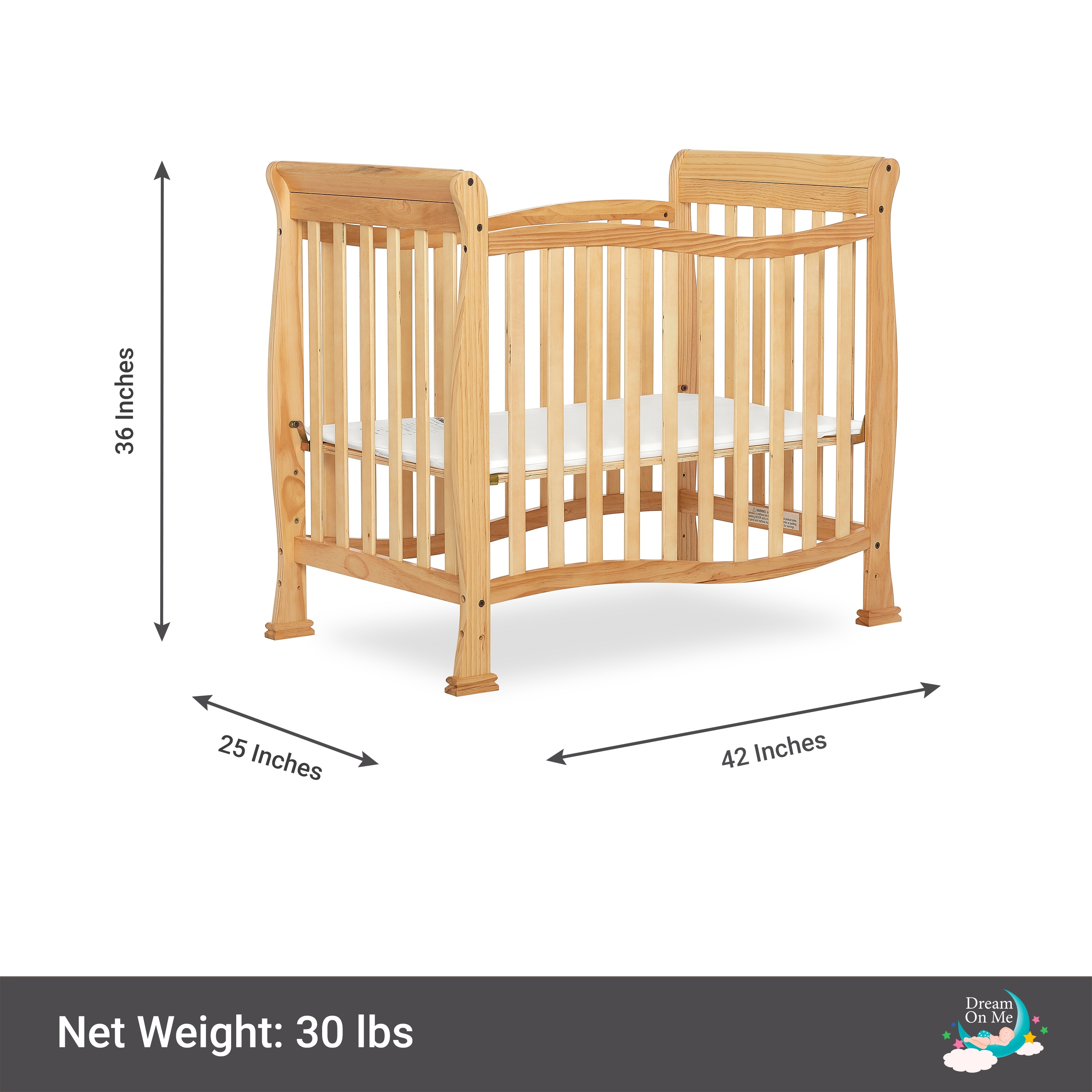 Dream on me piper mini crib conversion top kit