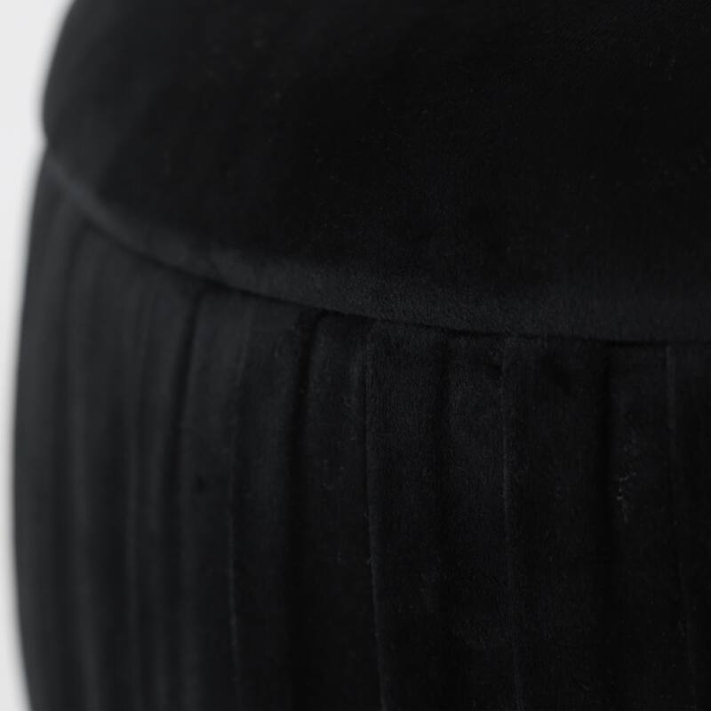 Backless Storage Stool with Velvet Upholstery - Accent for Living Room Home Decor