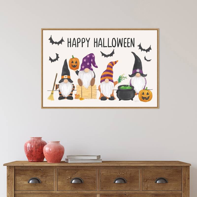 Halloween Gnomes I by Mary Urban Canvas Art Framed - Sylvie Maple