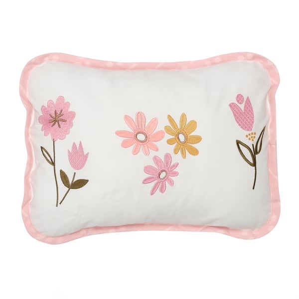 slide 2 of 4, Lambs & Ivy Little Garden Luxury Embroidered Floral Decorative Throw Pillow