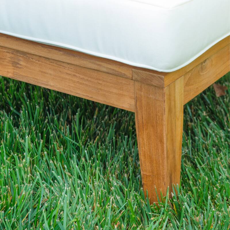 Searle Outdoor Natural Solid Teak Corner Chair