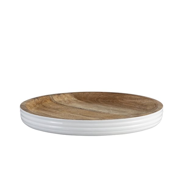 slide 2 of 5, Mango Wood Round Platters Set Of 2
