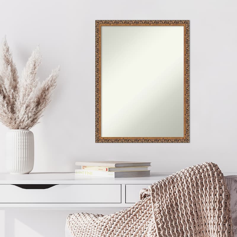 Non-Beveled Wood Wall Mirror - Antique Bronze Frame