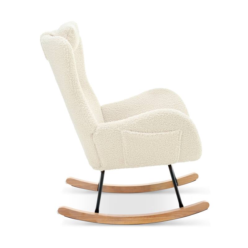 26.38" High Back Rocking Chair with Pocket