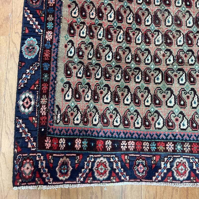 HERAT ORIENTAL Antique 1960's Handmade Hamadan Wool Rug - 3'6" x 6'