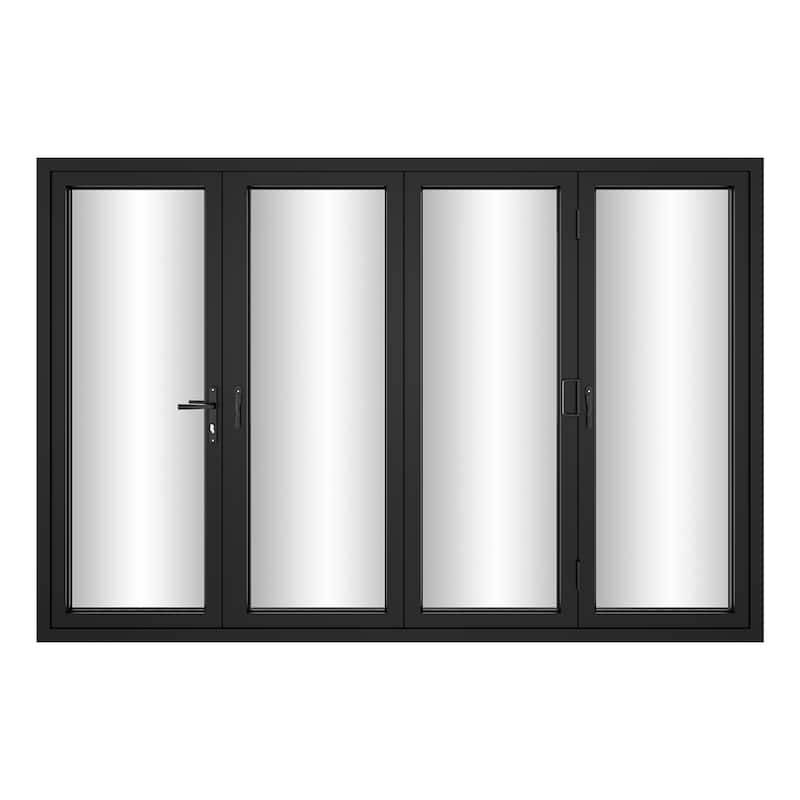 KaMic 120" x 80" 4-Panel Aluminum Patio Folding Door Right to Left-Outswing
