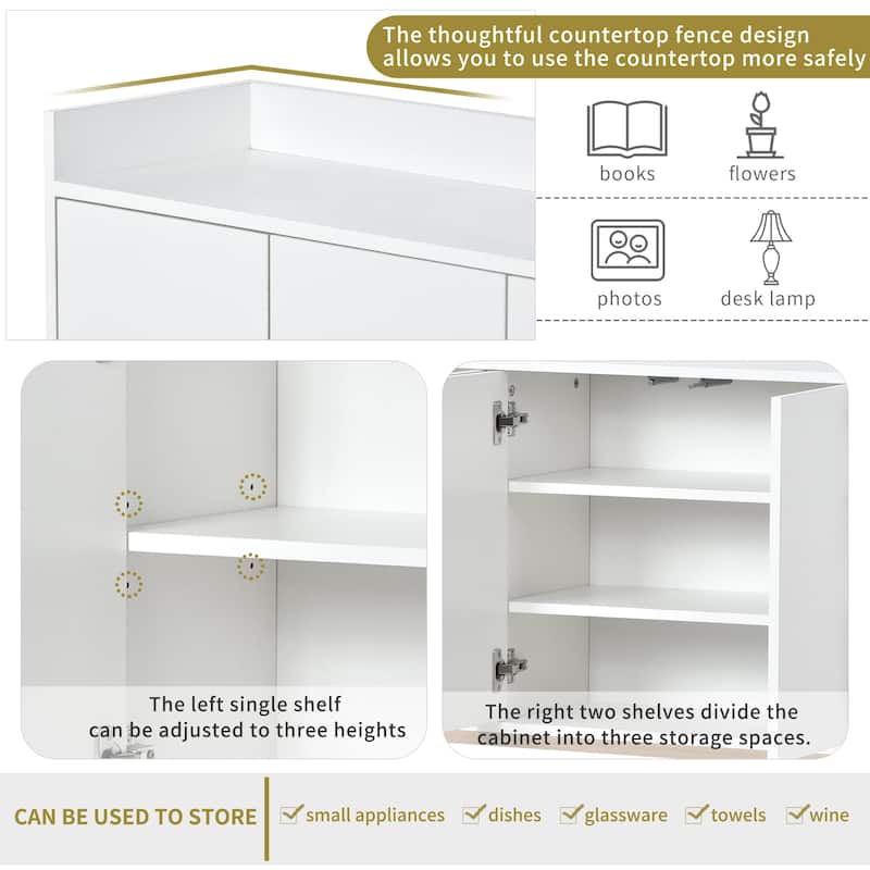 Modern Sideboard Buffet Cabinet with Large Storage Space - N/A