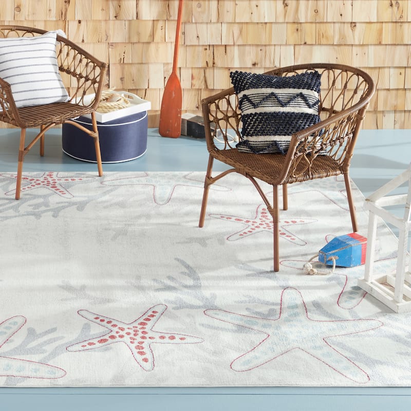 Home Dynamix Marine Coral Coastal Starfish Indoor/Outdoor Area Rug