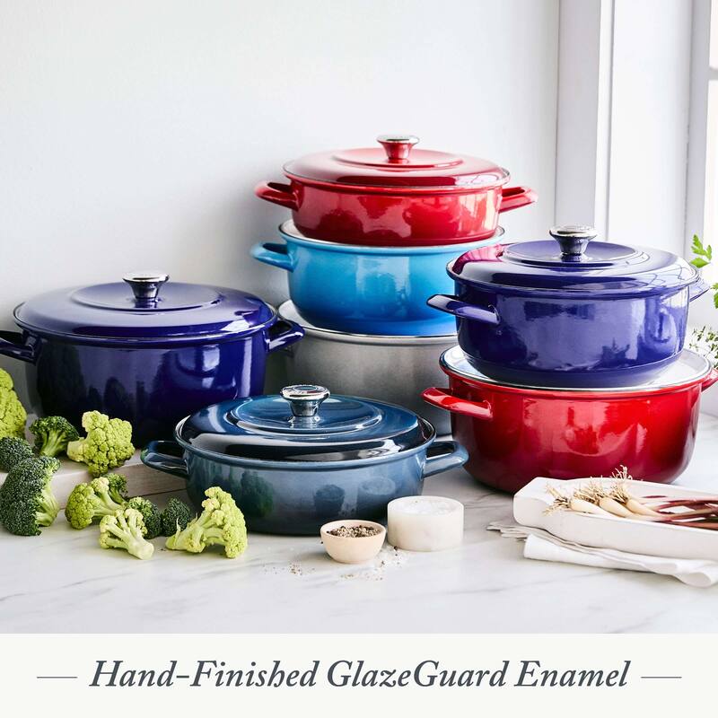 Merten & Storck German Enameled Iron, Round 5.3QT Dutch Oven Pot with Lid