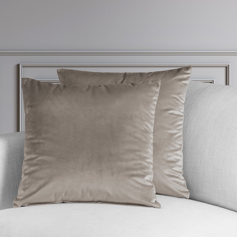 Exclusive Fabrics Heritage Plush Velvet Cushion Cover (Set of 2) - Gallery Taupe