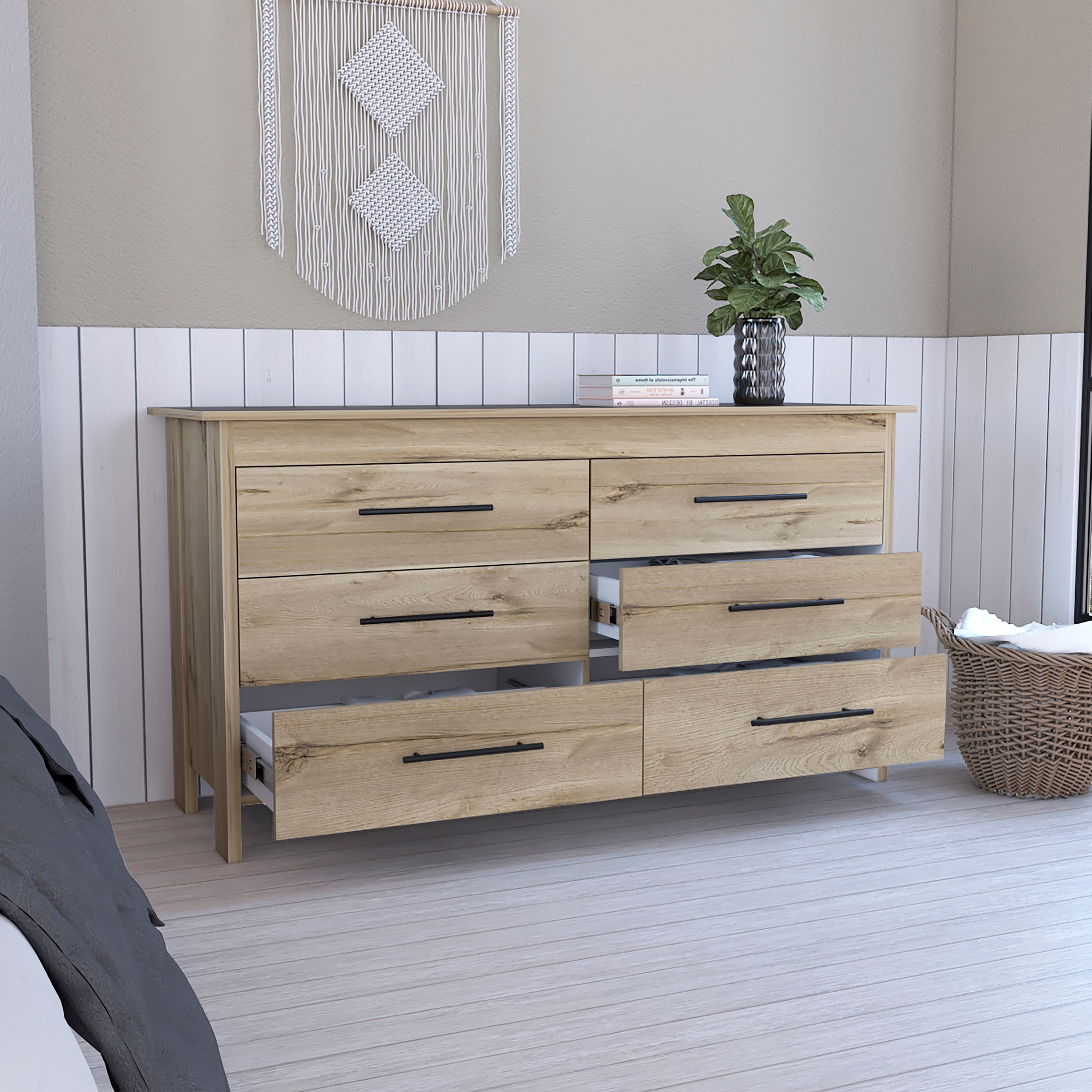 Light grey sales 6 drawer dresser