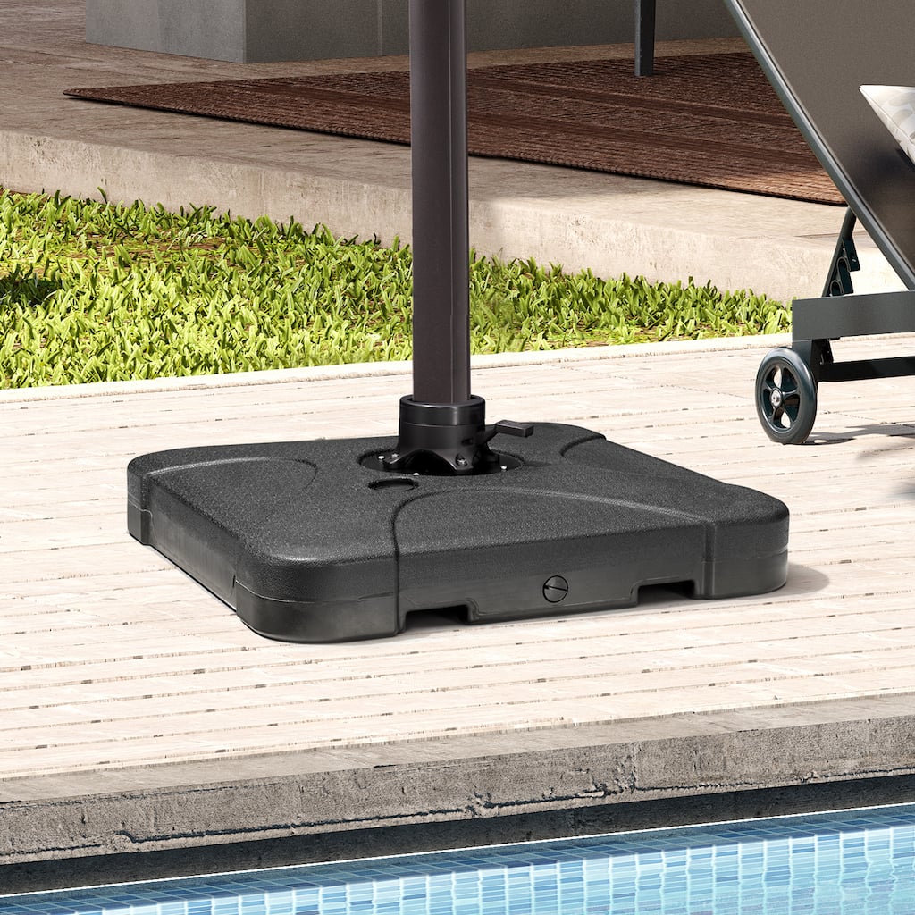 Heavy Duty Sand Water Fillable Patio Offset Cantilever Umbrella Weighted Base - 33.27" L x 33.27" W x 4.72" H