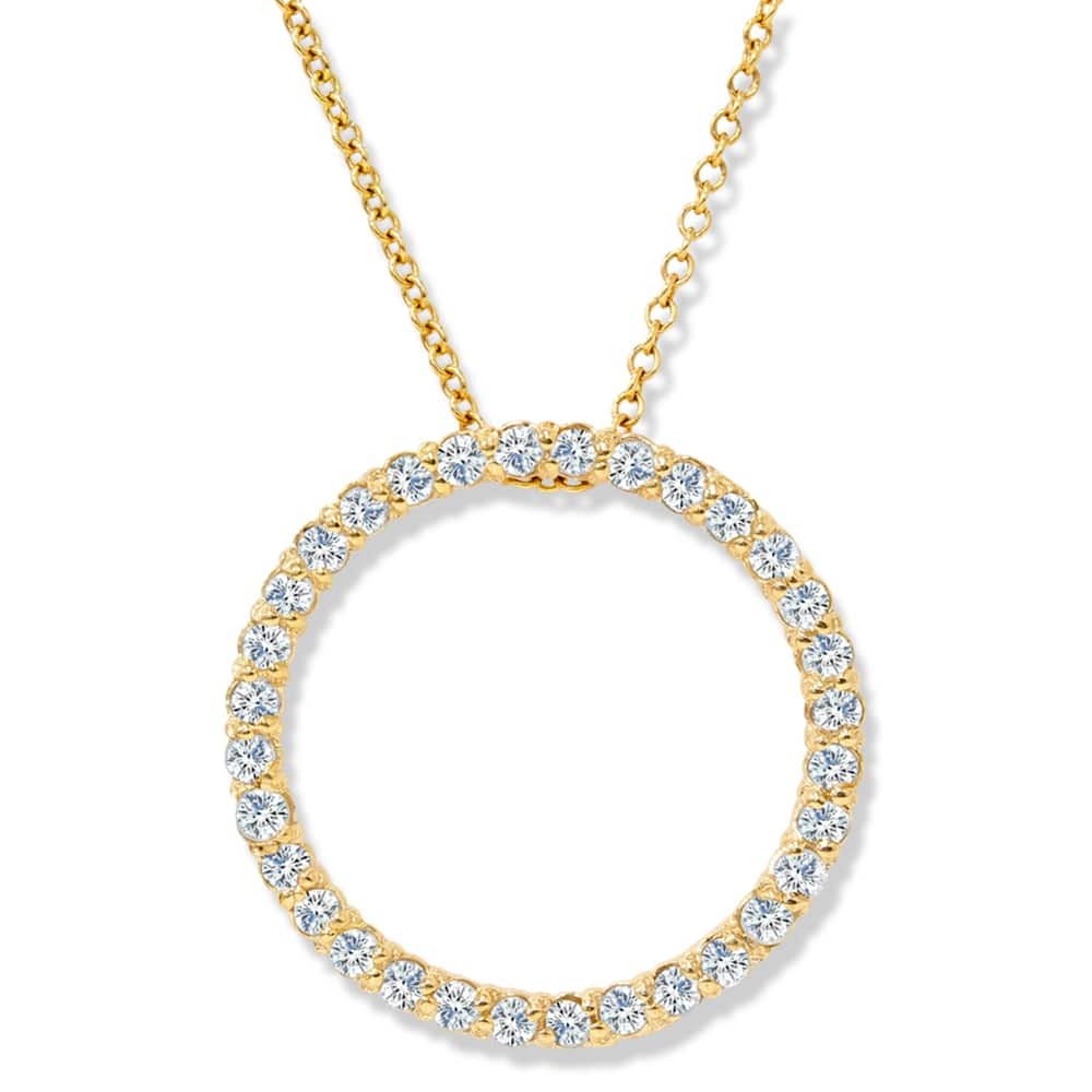 Bliss Diamond 1/2ct Circle Of Life Lab Grown Diamond Pendant Yellow Gold Necklace