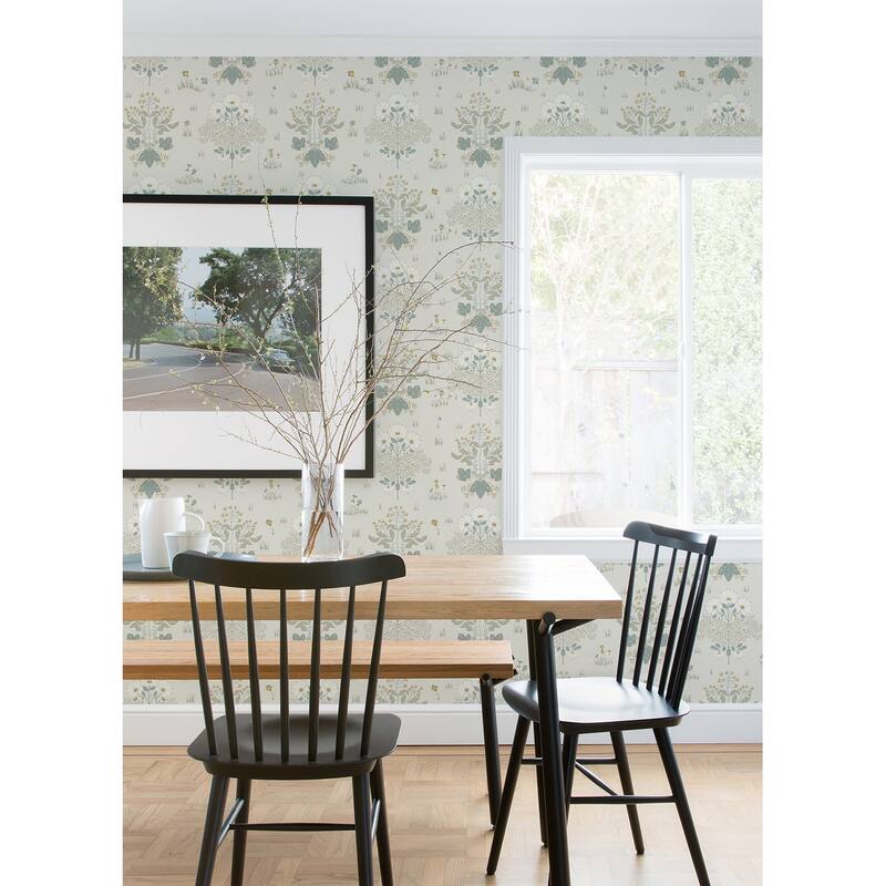 A-Street Prints Elda Light Blue Delicate Daisies Wallpaper