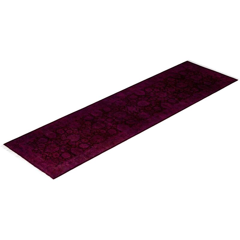 Overdyed One-of-a-Kind Hand-Knotted Area Rug - Red - 2' 7" x 9' 6"