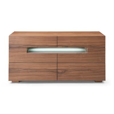 Modrest Ceres Contemporary LED Walnut Dresser