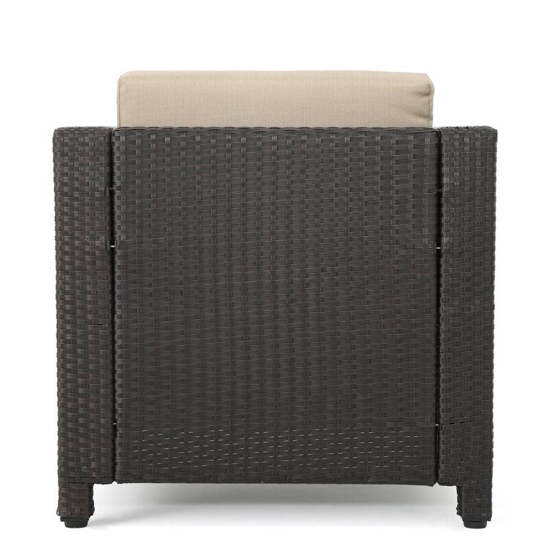 Puerta Outdoor 4-piece Wicker Chair Set with Square Firepit by Christopher Knight Home