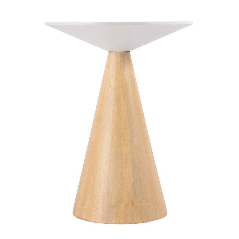 Via 20 in. W Round Solid Wood Side Table