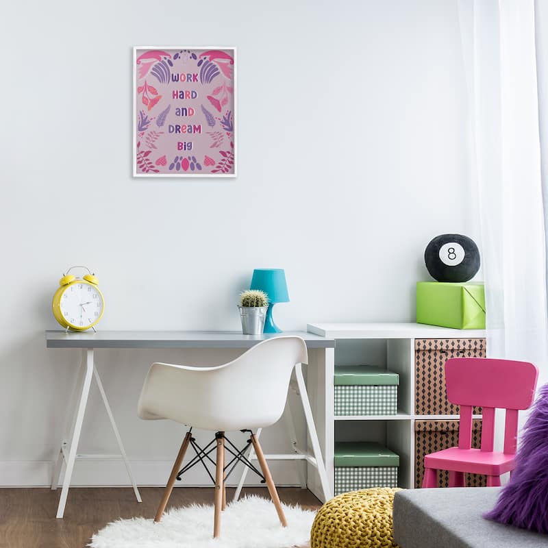 Stupell Work Hard Dream Big Framed Giclee Art Design By Julia Fox