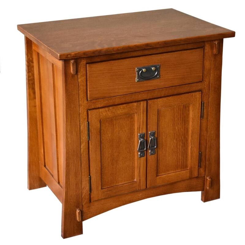 Mission Style Solid Oak Nightstand Model A3 - Cherry