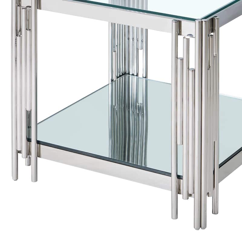 Contemporary Metal and Glass Large Accent Table