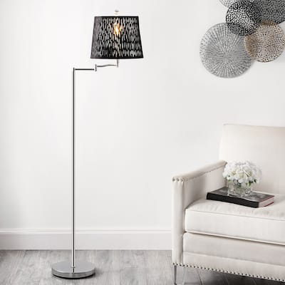 SAFAVIEH Lighting Hubertina 60-inch Floor Lamp - 12" W x 12" D x 60" H - Chrome - 12Wx12Dx60H