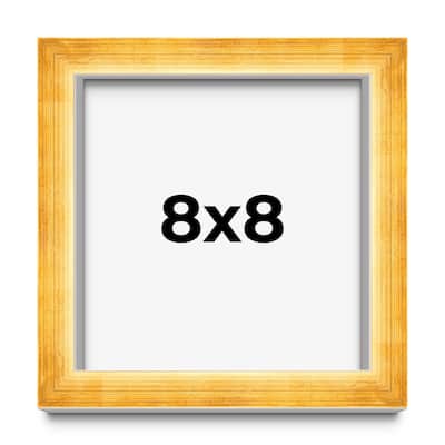 8x8 Shadow Box Frame Gold | 1.625 Inches Deep Real Wood Traditional