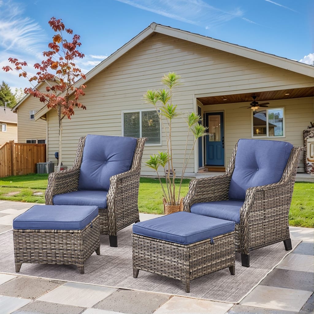 Gymojoy Outdoor Wicker Furniture Set with Cushions All-Weather PE Rattan