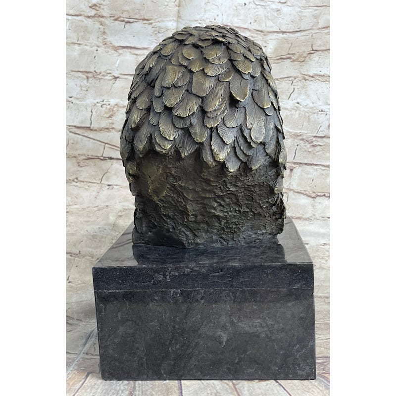 Hot Cast Bronze American Bald Eagle Head Bust Statue Sculpture On Marble Base