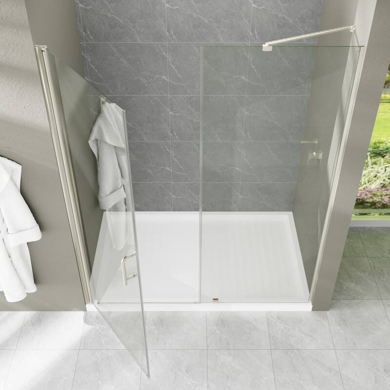 Alvana 60‘’×72'' Semi-Frameless Hinged Shower Door