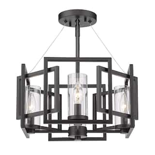 Marco Semi-flush Modern Black Chandelier