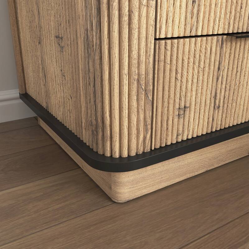 Multi-functional three-drawer MDF nightstand