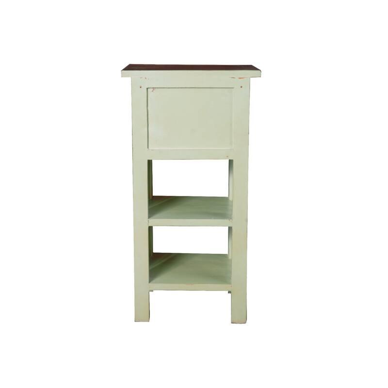 End Table With Storage - Solid Wood Nightstand, Display Shelf, Living Room Accent Table, Fully Assembled - 30