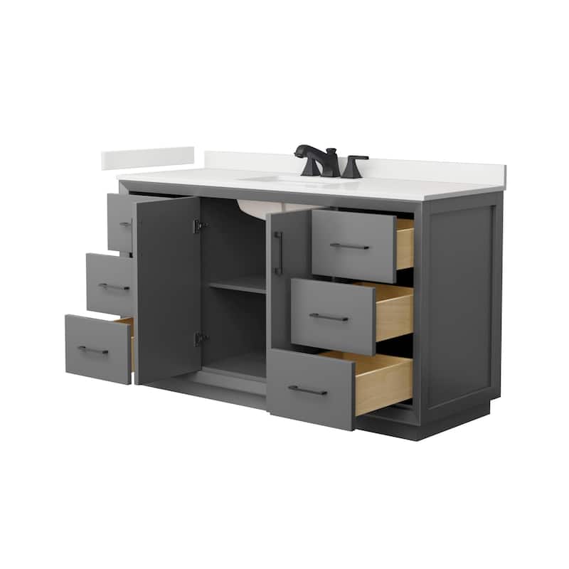 Wyndham Collection WCF414160S-QTZ-US3MXX Strada 60" Free Standing