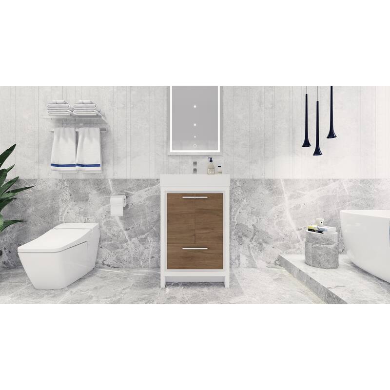 Dove 24'' Freestanding Vanity with Reinforced Acrylic Sink