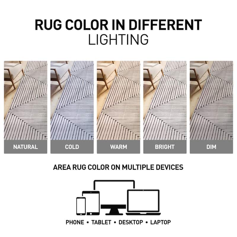 World Rug Gallery Bohemian Stripes Washable Non-Slip Area Rug