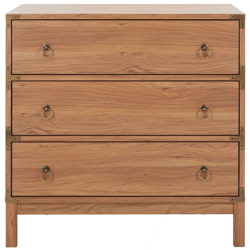 SAFAVIEH Dema 3-Drawer Chest - Oak/Gold