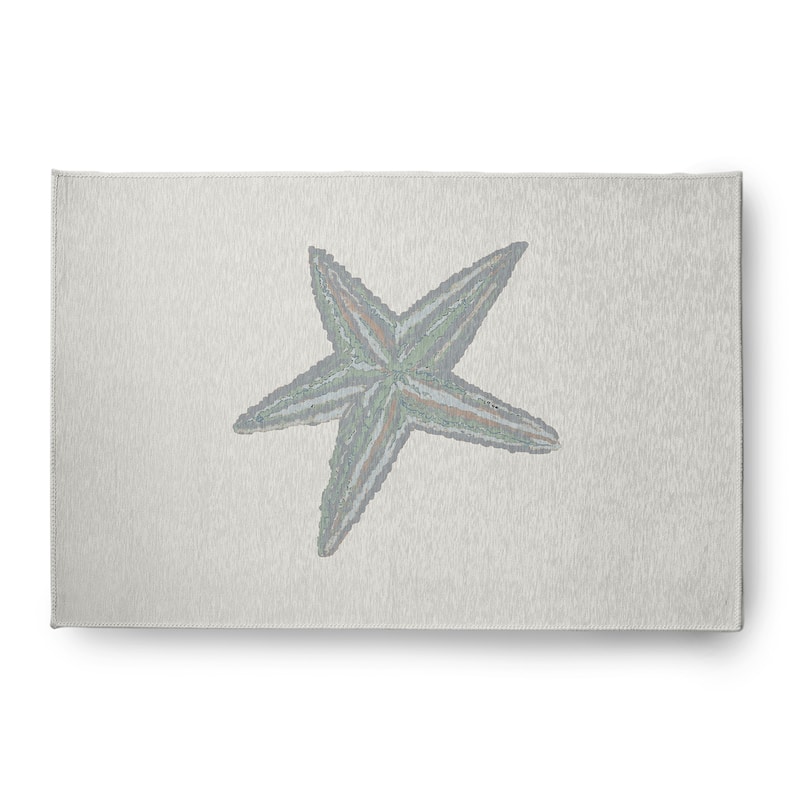 Starfish Nautical Indoor/Outdoor Rug - Pretty Grey - 4' x 6'
