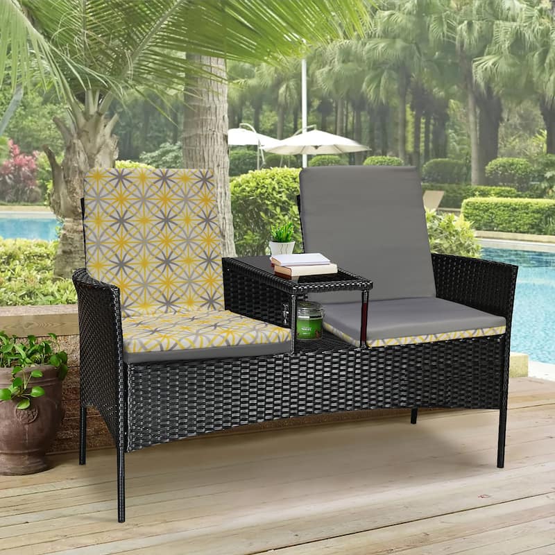 Sunny Citrus Outdoor Geometric Flower Printed High Back Cushion 22 x 44 in Multi - 22" x 44" x 2.75" - 22" x 44" x 2.75" - Multi