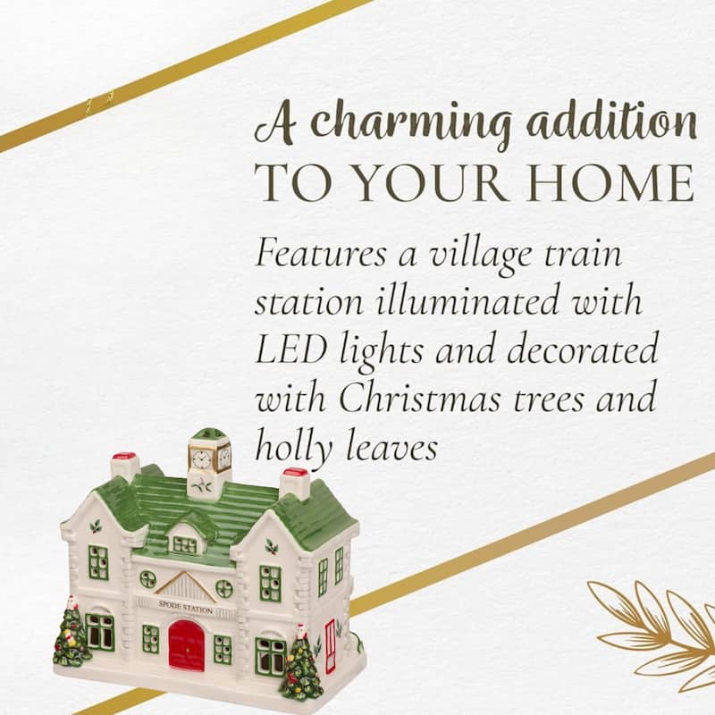Spode Christmas Tree Village Train Station Miniature