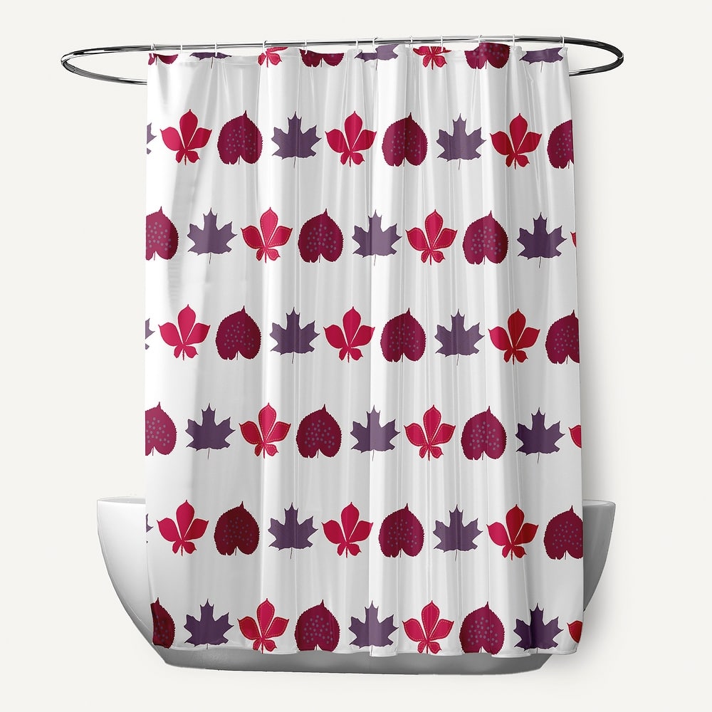 Leaf Stripe Shower Curtain