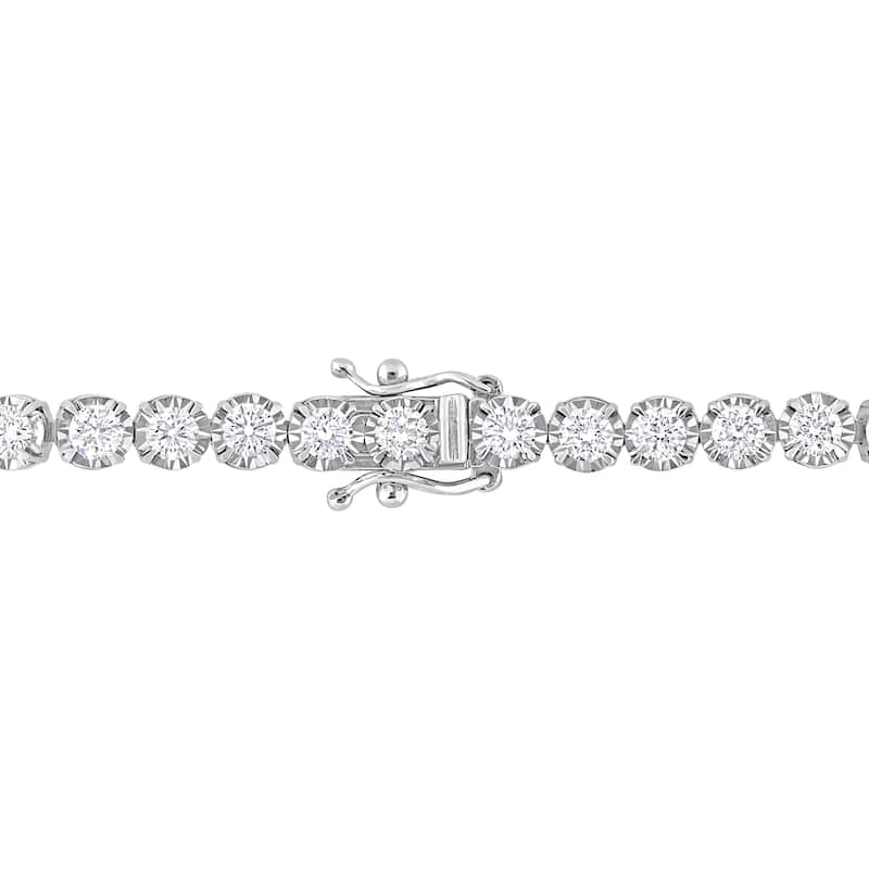 Miadora 3 3/4ct TW Diamond Tennis Bracelet in 14k White Gold