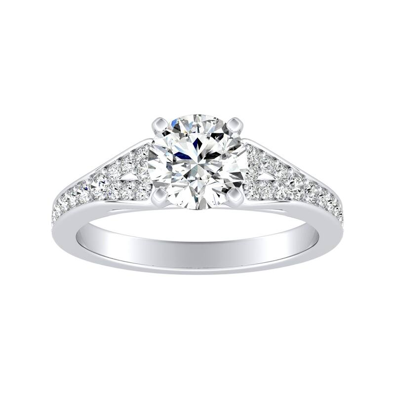 Auriya 14k Gold 1 1/4ctw Moissanite Engagement Ring - White - 7