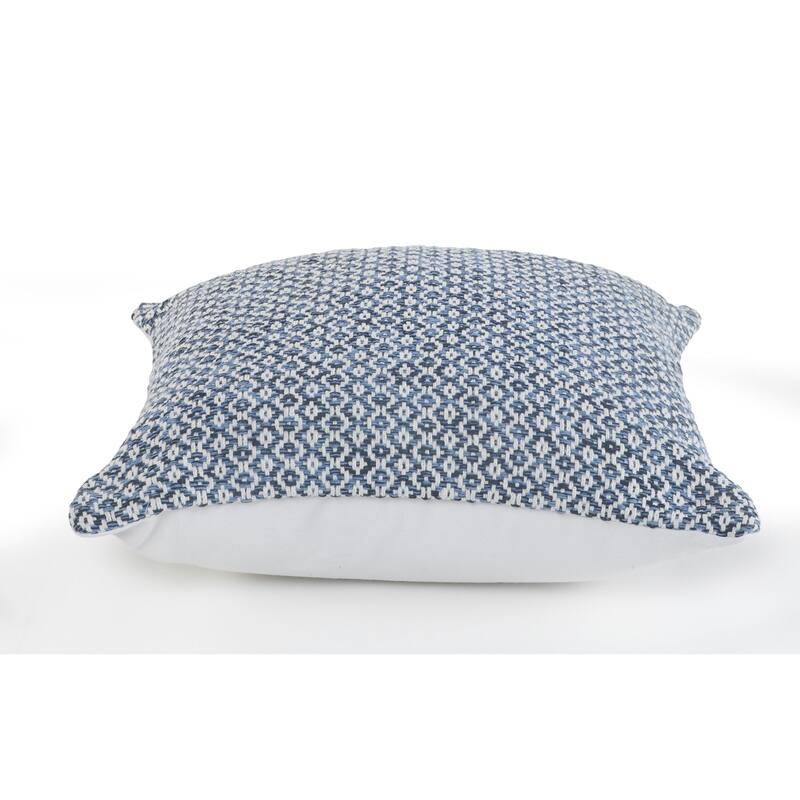 18" Navy Blue and White Diamond Square Throw Pillow