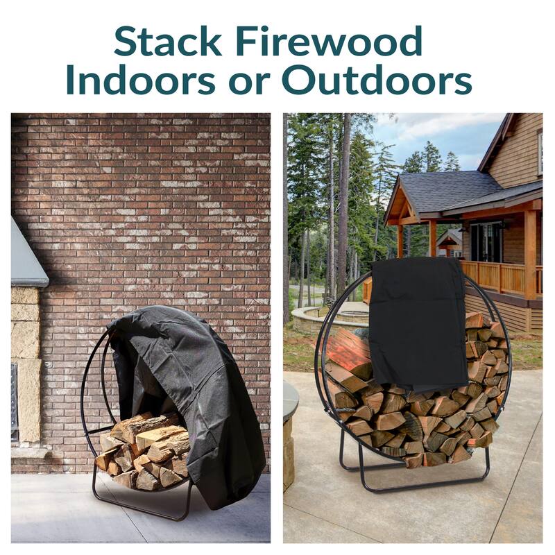 Sunnydaze Firewood Log Hoops and Covers - Multiple Options
