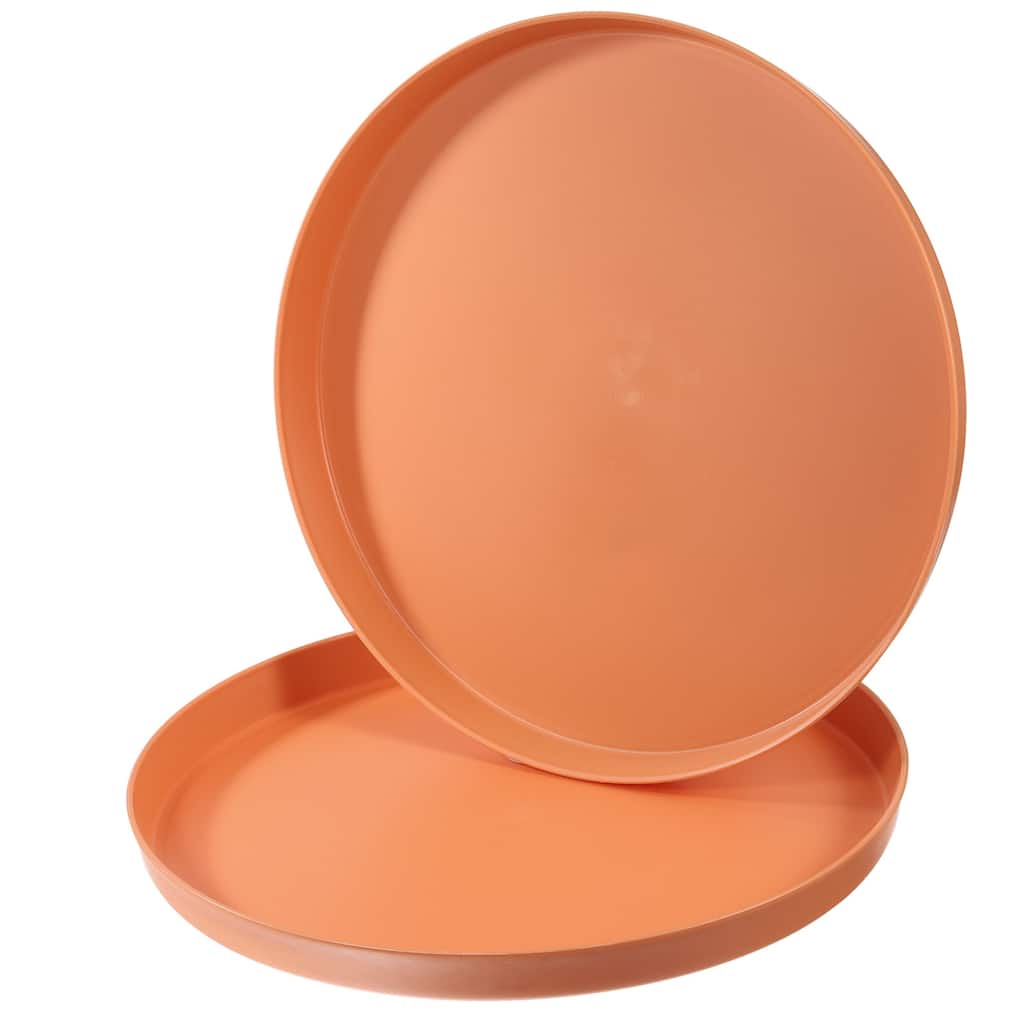 11.5" x 1" Round Restaurant Serving Trays, 2 Pack Food Service Tray, Orange