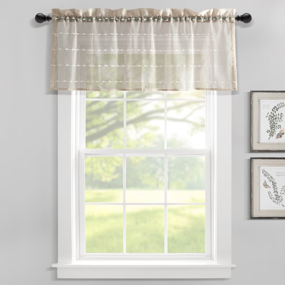 Lush Decor Farmhouse Textured Sheer Valance Single..