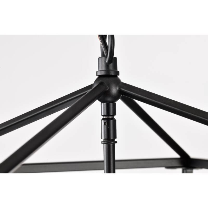 Casper 4-Light Caged Lantern Style Chandelier Ceiling Light with Matte Black Finish